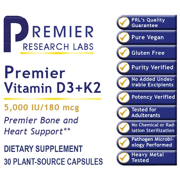 Premier Vitamin D3 K2 30 Vcaps