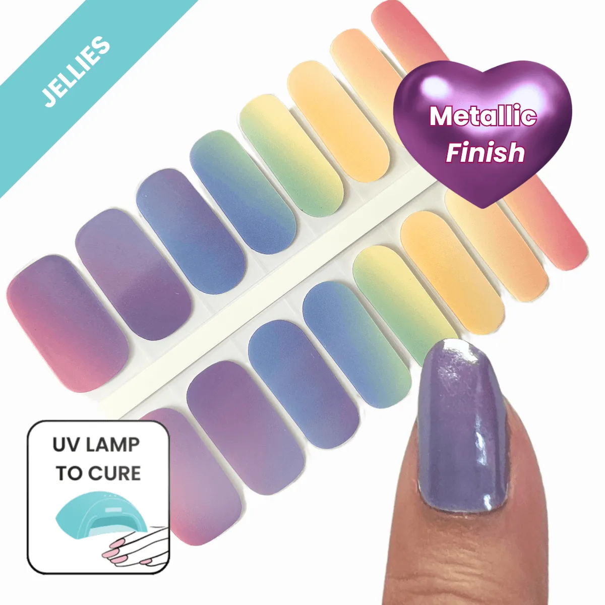 Rainbow | Jellies DIY Soft Semi Cured Gel Nail Wraps