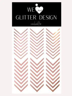 Single V Nail Decals | Rose Gold Chrome