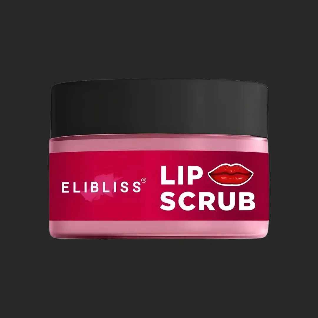 Strawberry Lip Scrub for Lightening & Brightening Dark Lips, Dry, Chapped Lips