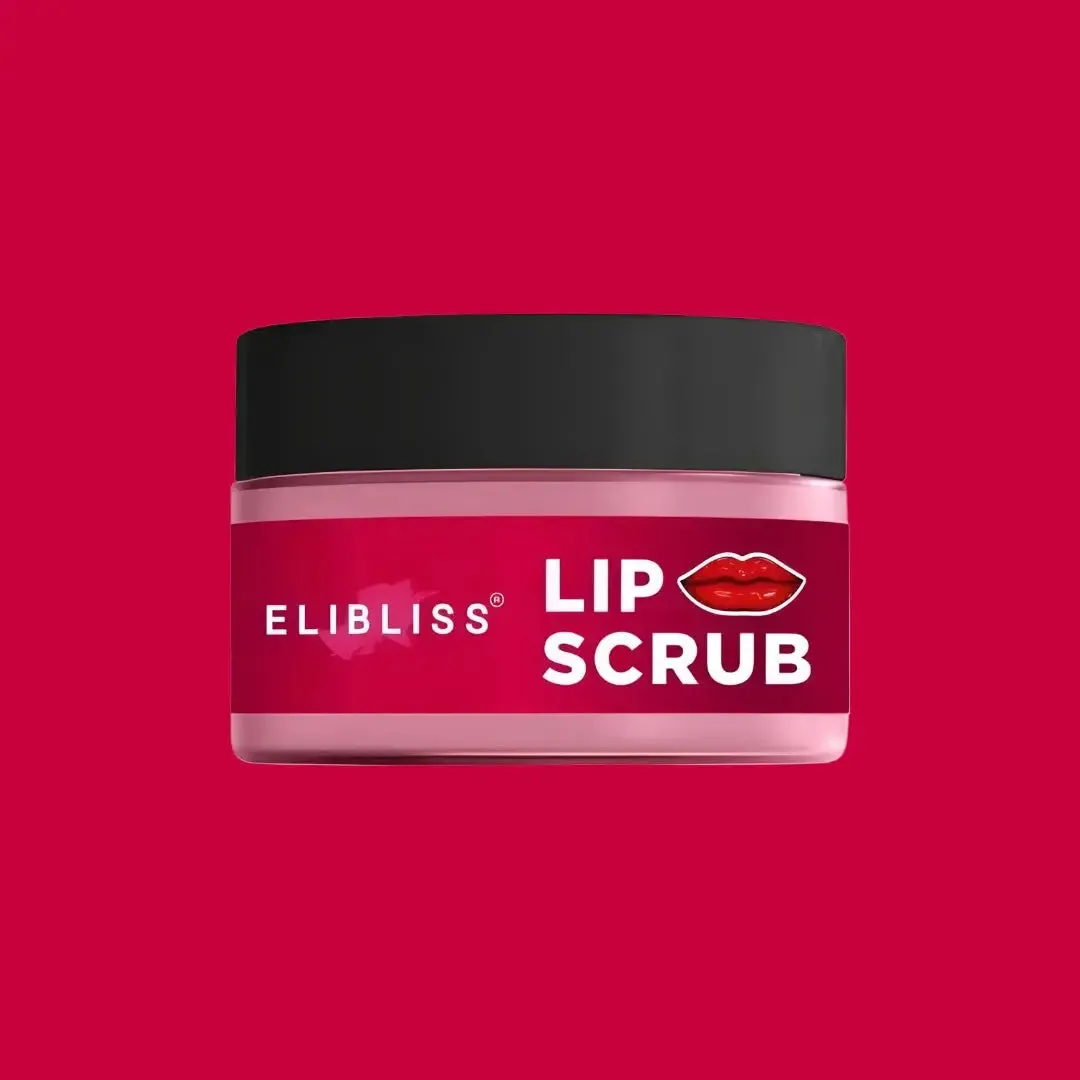 Strawberry Lip Scrub for Lightening & Brightening Dark Lips, Dry, Chapped Lips