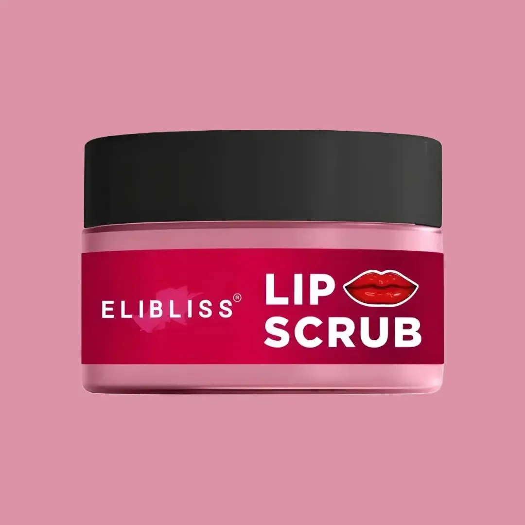 Strawberry Lip Scrub for Lightening & Brightening Dark Lips, Dry, Chapped Lips