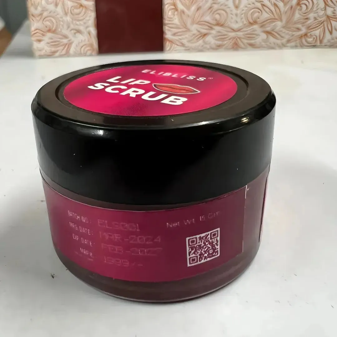 Strawberry Lip Scrub for Lightening & Brightening Dark Lips, Dry, Chapped Lips