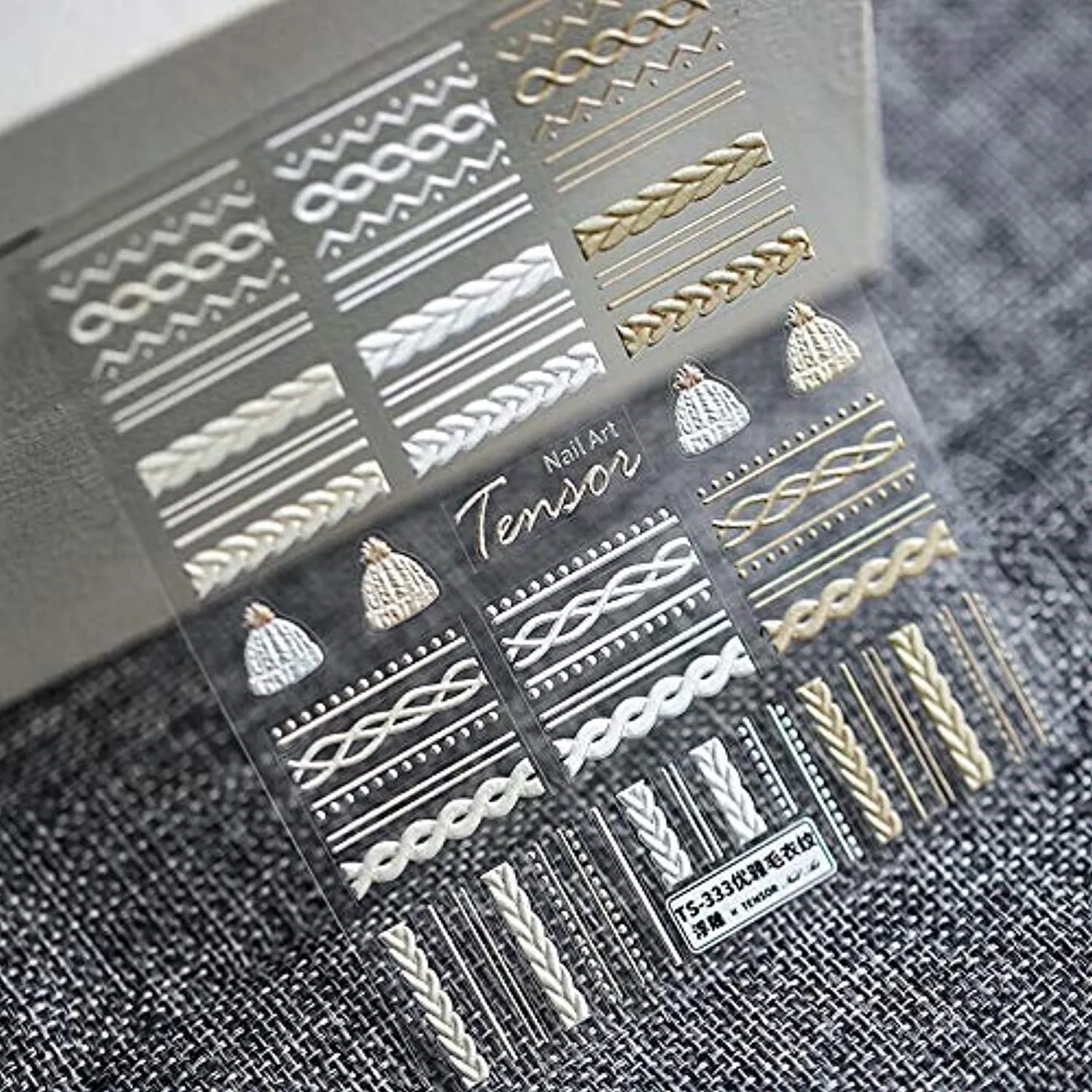 Sunfairy 4 Sheet / Set Nails Decal DIY Nail Art 3D Acrylic Engraved Nail Sticker Nail Art Decoration