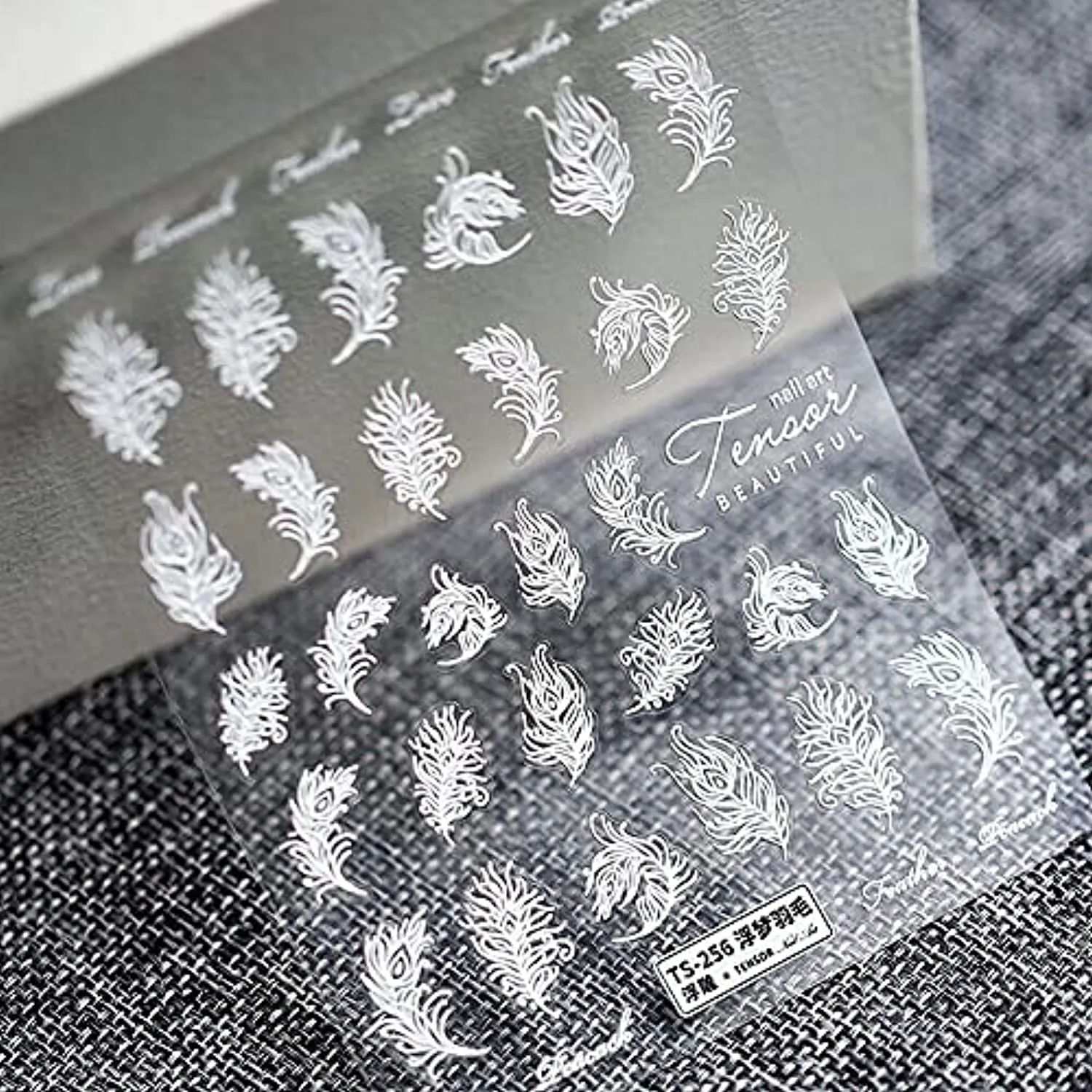 Sunfairy 4 Sheet / Set Nails Decal DIY Nail Art 3D Acrylic Engraved Nail Sticker Nail Art Decoration
